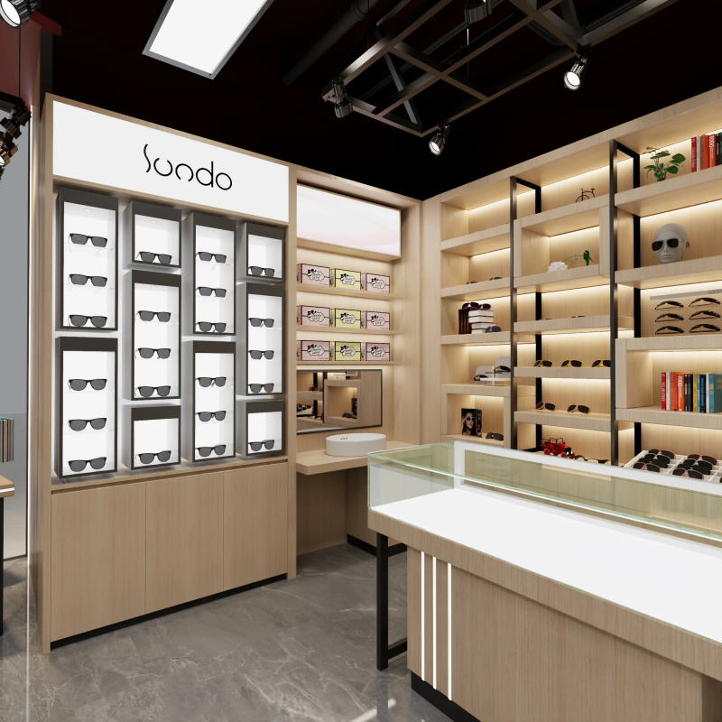 Interior Design Usa - Interieurontwerp optiekzaak, glazen displaymeubilair, op maat