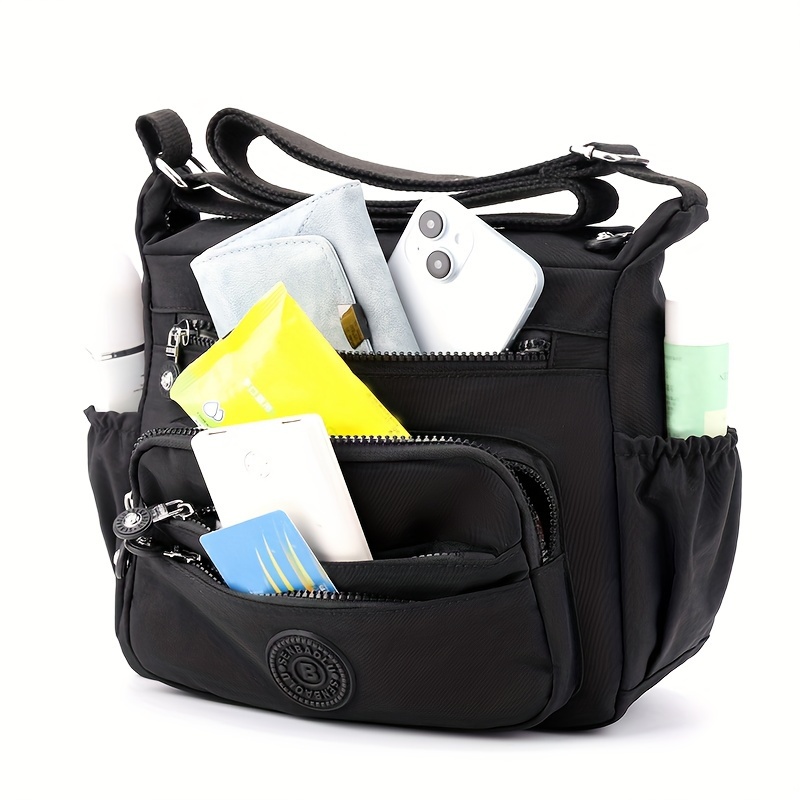 Interior Design School - Lichtgewicht zwarte nylon chique crossbodytas voor