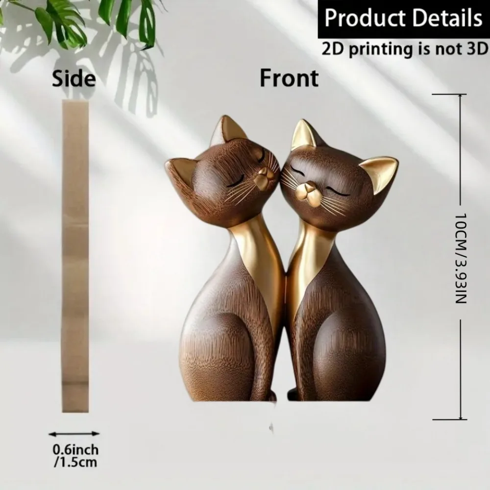 Houten Kitten Paar Sculptuur C - Interior Design School recensie en prijs